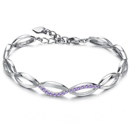 Complete in Specifications Female Platinum Plating Titanium Bracelet With Diamond