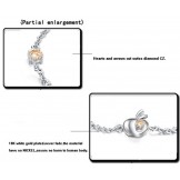 Wide Varieties Female Apple Shape Platinum Plating Titanium Bracelet With Diamond