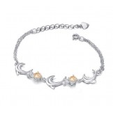 High Quality Female Dolphin Shape Platinum Plating Titanium Bracelet 
