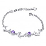 High Quality Female Dolphin Shape Platinum Plating Titanium Bracelet 