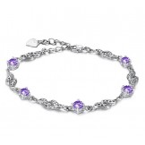 Excellent Quality Female Hollow Platinum Plating Titanium Bracelet With Diamond