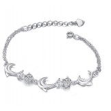 Quality and Quantity Assured Female Dolphin Shape Platinum Plating Titanium Bracelet With Crystal