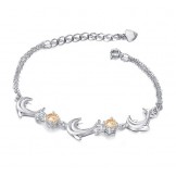 Quality and Quantity Assured Female Dolphin Shape Platinum Plating Titanium Bracelet With Crystal