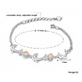 Quality and Quantity Assured Female Dolphin Shape Platinum Plating Titanium Bracelet With Crystal