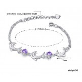 Quality and Quantity Assured Female Dolphin Shape Platinum Plating Titanium Bracelet With Crystal
