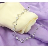 High Quality Female Sweetheart Platinum Plating Titanium Bracelet With Diamond