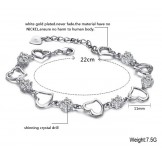 High Quality Female Sweetheart Platinum Plating Titanium Bracelet With Diamond