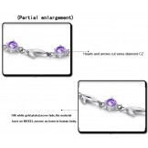 World-wide Renown Female Purple Platinum Plating Titanium Bracelet With Diamond