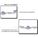 Quality and Quantity Assured Female Purple Platinum Plating Titanium Bracelet With Diamond