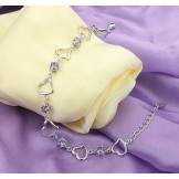 Reliable Quality Female ELegant Platinum Plating Titanium Bracelet With Purple Diamond
