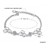 Superior Quality Female Platinum Plating Titanium Bracelet With Purple Crystal