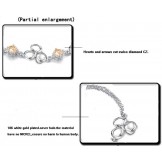 Superior Quality Female Platinum Plating Titanium Bracelet With Purple Crystal