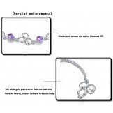 Superior Quality Female Platinum Plating Titanium Bracelet With Purple Crystal