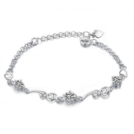 High Quality Female Purple Platinum Plating Titanium Bracelet With Diamond