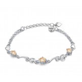 High Quality Female Purple Platinum Plating Titanium Bracelet With Diamond