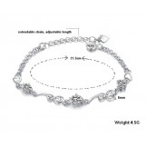High Quality Female Purple Platinum Plating Titanium Bracelet With Diamond
