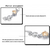 High Quality Female Purple Platinum Plating Titanium Bracelet With Diamond