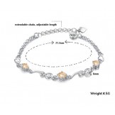 High Quality Female Purple Platinum Plating Titanium Bracelet With Diamond