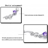 High Quality Female Purple Platinum Plating Titanium Bracelet With Diamond