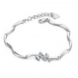 Reliable Quality Female Platinum Plating Titanium Bracelet With Rhinestone