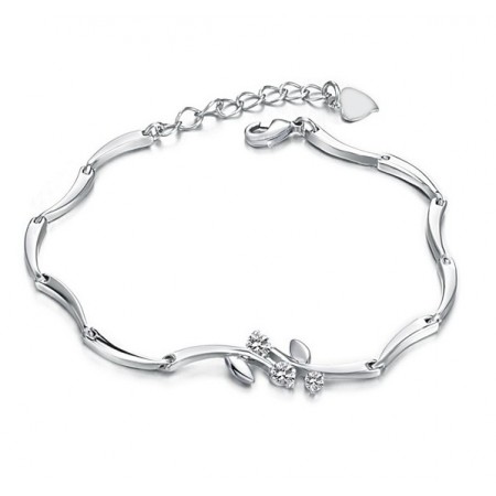 Reliable Quality Female Platinum Plating Titanium Bracelet With Rhinestone