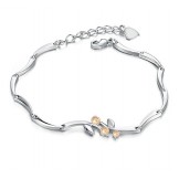 Reliable Quality Female Platinum Plating Titanium Bracelet With Rhinestone