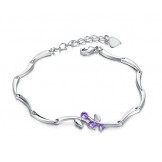 Reliable Quality Female Platinum Plating Titanium Bracelet With Rhinestone