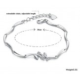 Reliable Quality Female Platinum Plating Titanium Bracelet With Rhinestone