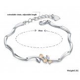 Reliable Quality Female Platinum Plating Titanium Bracelet With Rhinestone