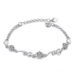 Quality and Quantity Assured Female Platinum Plating Titanium Bracelet With Rhinestone