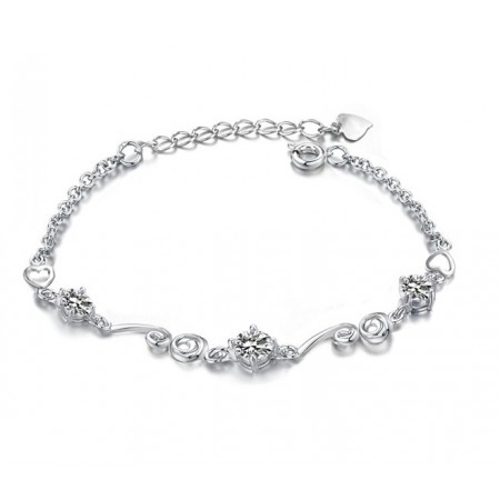 Quality and Quantity Assured Female Platinum Plating Titanium Bracelet With Rhinestone