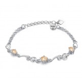 Quality and Quantity Assured Female Platinum Plating Titanium Bracelet With Rhinestone