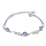 Quality and Quantity Assured Female Platinum Plating Titanium Bracelet With Rhinestone