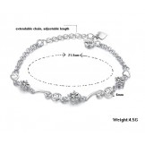 Quality and Quantity Assured Female Platinum Plating Titanium Bracelet With Rhinestone