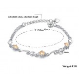 Quality and Quantity Assured Female Platinum Plating Titanium Bracelet With Rhinestone