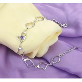 High Quality Female Sweetheart Platinum Plating Titanium Bracelet With Diamond