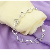 High Quality Female Sweetheart Platinum Plating Titanium Bracelet With Diamond