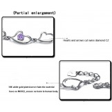 High Quality Female Sweetheart Platinum Plating Titanium Bracelet With Diamond