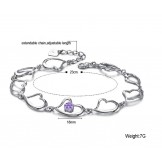 High Quality Female Sweetheart Platinum Plating Titanium Bracelet With Diamond