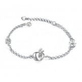 Reliable Reputation Female Hollow Platinum Plating Titanium Bracelet With Rhinestone