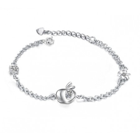 Reliable Reputation Female Hollow Platinum Plating Titanium Bracelet With Rhinestone