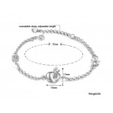 Reliable Reputation Female Hollow Platinum Plating Titanium Bracelet With Rhinestone