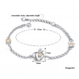 Reliable Reputation Female Hollow Platinum Plating Titanium Bracelet With Rhinestone