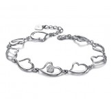 Quality and Quantity Assured Female Sweetheart Platinum Plating Titanium Bracelet With Diamond