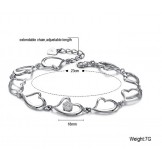 Quality and Quantity Assured Female Sweetheart Platinum Plating Titanium Bracelet With Diamond