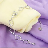 World-wide Renown Female Sweetheart Platinum Plating Titanium Bracelet With Rhinestone