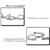 World-wide Renown Female Sweetheart Platinum Plating Titanium Bracelet With Rhinestone