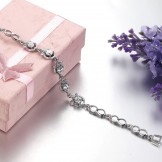 Quality and Quantity Assured Female Clover Shape Platinum Plating Titanium Bracelet 