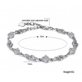Superior Quality Female Hollow Platinum Plating Titanium Bracelet With Rhinestone