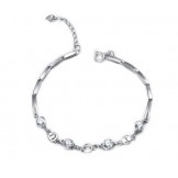 The Queen of Quality Female Platinum Plating Titanium Bracelet With Rhinestone
